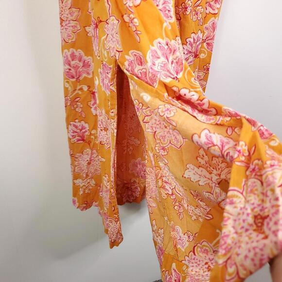 Old Navy Dress Womens XS Shapeless Colorful Florals Split Hem Pockets Tie Strap - Picture 8 of 12